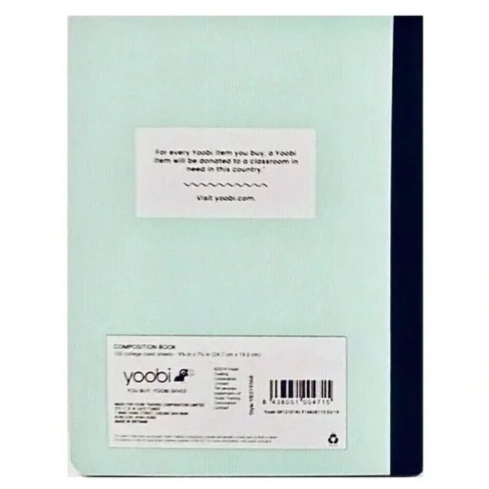Lot Of 2 Yoobi! College Ruled Composition Notebook - Picture 5 of 5